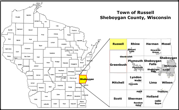 Town Russell & Sheboygan County Map
